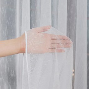 Biela tylová záclona s efektom padajúceho dažďa MAJKA  - šité na mieru