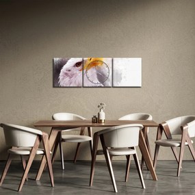 Obraz orla (s hodinami) (90x30 cm)