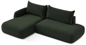 Tmavozelená rozkladacia rohová pohovka (ľavý roh/s leňoškou) Hale – Makamii