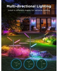 Govee-SADA 2x LED RGBICWW Stm. vonkajšia lampa LED/36W/230V IP66 2700-6500K Wi-Fi