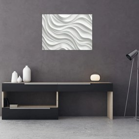 Obraz - 3D biele vlny (70x50 cm)