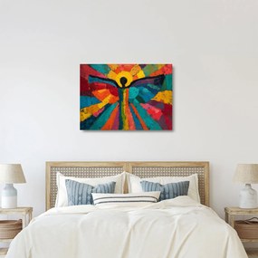 Sklenený obraz - Maľovaný anjel (70x50 cm)