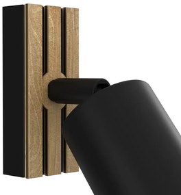 Nástenné bodové svietidlo TERRA 1xGU10/8W/230V čierna/dub