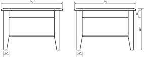 PROXIMA.store - Rustikálny konferenčný stolík - BELLUNO ELEGANTE FARBA: biela - orech