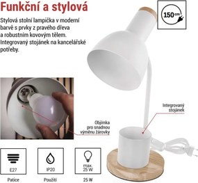 Stolná lampa Poppy biela