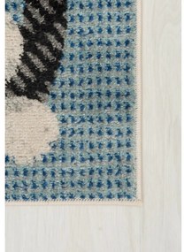 Detský kusový koberec Sovy krémovo modrý 140x200cm