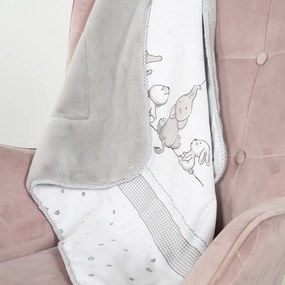 Biela/sivá detská deka z mikroplyšu 80x80 cm Sternenzauber – Roba