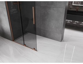 Mexen Velar L, posuvná sprchová zástena Walk-in 110 x 200 cm, 8mm šedé sklo, ružové zlato, 871-110-003-43-60
