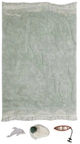 Bavlnený detský hrací koberec v mentolovej farbe 90x130 cm Waves – Lorena Canals