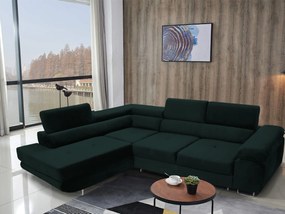Rohová sedacia súprava Ascend L (tmavozelená) (L). Akcia -20%. Vlastná spoľahlivá doprava až k Vám domov. 1061860
