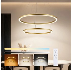 Brilagi - stmievateľný LED luster na lanku PORTOFINO LED/98W/230V pr. 80 cm zlatá +DO