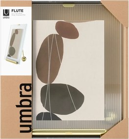 Sklenený stojací rámček v zlatej farbe 19x23 cm Flute – Umbra