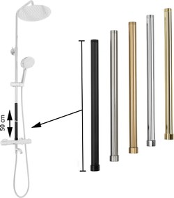 Rea Rea, predĺženie pre vaňovú/sprchovú súpravu 50cm, chrómová, REA-K0881