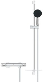 GROHE Precision Feel nástenný sprchový termostat, ručná sprcha 3jet EcoJoy priemer 110 mm, 92 cm sprchová tyč, jazdec, miska na mydlo a sprchová hadica 175 cm, chróm, 34853001