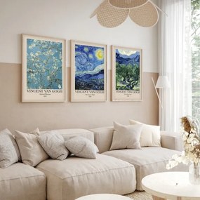 SADA 3x Obraz vo fotorámčeku 50x70 cm Vincent van Gogh