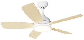 Aigostar B.V. Aigostar-LED Stmievateľný str. ventilátor 20W/230V 2700-6500K 132cm+DO biela/béž. AI1571