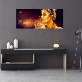 Obraz - Zlatý makeup (120x50 cm)