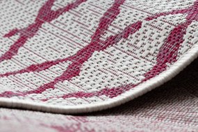 Koberec šnúrkový SIZAL SION Kratka 22129 ploské tkanie biely / fuksia