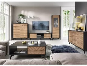 Komoda Diamond KD 104 cm dub evoke/černá