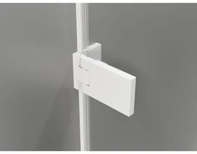 Mexen Lunar-F L, skladací sprchový kút ľavý 80 x 80 cm, 8mm číre sklo, biely profil, 836L-080-080-20-00-L