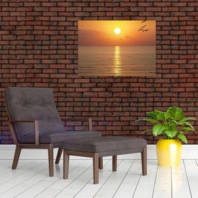 Obraz - Západ slnka nad oceánom (70x50 cm)