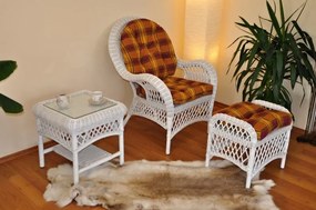 Ratanová sedacia súprava Florida pohoda Biela + polostre - 6 farieb