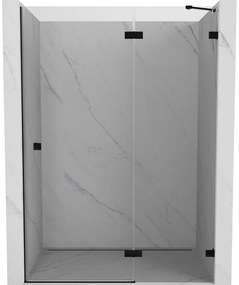 Mexen, Mexen Lunar pravé otočné sprchové dvere 130 cm, transparentné, čierne - 834-130-000-70-00-P