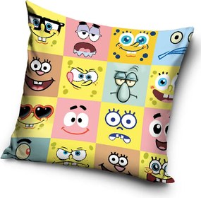 Carbotex Obliečka na vankúšik 40x40 cm - Sponge Bob "Emoji"