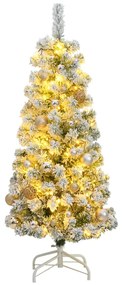 Umelý výklopný vianočný stromček 150 LED a sada gúľ 150 cm 3210462