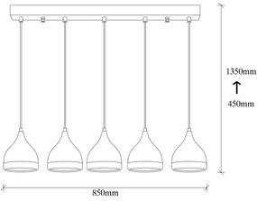 Luster na lanku YILDO 5xE27/40W/230V