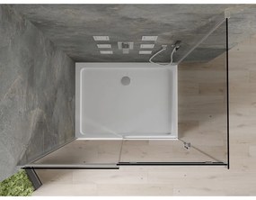 Mexen Omega, sprchový kút s posuvnými dverami 100 (dvere) x 80 (stena) cm, 8mm šedé sklo, chrómový profil + slim sprchová vanička biela + chrómový sifón, 825-100-080-01-40-4010