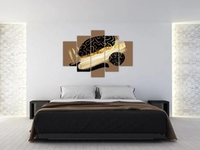 Obraz - Abstrakcia golden brown N⁰3 (150x105 cm)