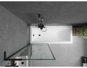 Mexen Next L, 1-krídlová vaňová zástena 70 x 150 cm, 6mm číre sklo-čierny vzor, čierny profil, 895-070-000-03-70-70