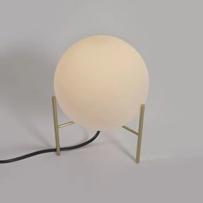 Stolová lampa so skleneným tienidlom v bielo-zlatej farbe (výška 22 cm) Seina - Kave Home
