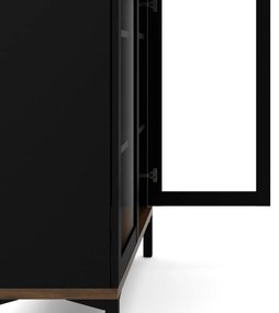 Čierna/v prírodnej farbe vitrína v dekore orecha 89x203x36 cm Roomers – Tvilum