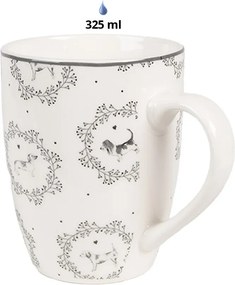 Porcelánový hrnček so psíkmi Lovely Grey Dogs - 12*8*10 cm / 325 ml
