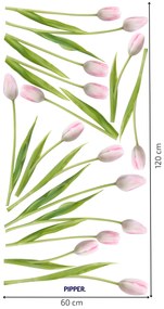PIPPER. Textilná nálepka na stenu "Tulipány 2"