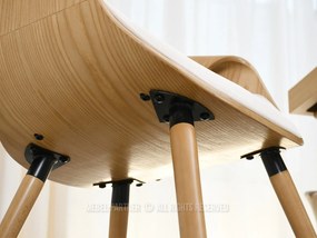 Jedálenská stolička Busque (krémová + dub). Akcia -16%. Vlastná spoľahlivá doprava až k Vám domov. 1136459
