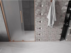 Mexen Velar L, posuvné sprchové dvere do otvoru 100 cm, 8mm sklo námraza, medená matná, 871-100-003-31-65