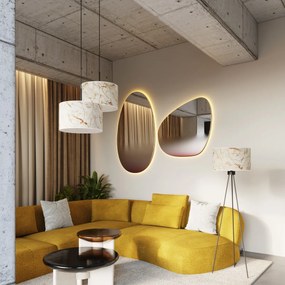 Stojacia lampa Nevia, 1x textilné tienidlo so vzorom, b