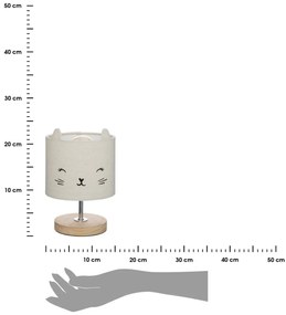 Detská nočná lampa mačka krémová