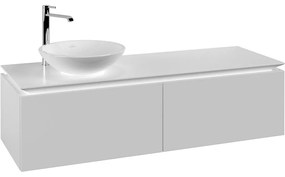 VILLEROY &amp; BOCH Legato závesná skrinka pod umývadlo na dosku (umývadlo vľavo), 2 zásuvky, 1400 x 500 x 380 mm, White Matt, B58700MS