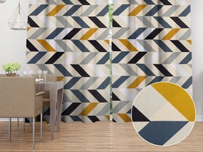 Biante Bavlnený záves Sandra SA-402 Veľké cik-cak modro-žlté pruhy 150x220 cm