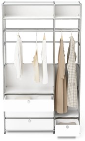 Kovový vešiak »CN3« s 2 tyčami na oblečenie a 4 zásuvkami