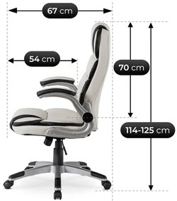 Vintino kancelárska otočná kožená stolička RONALD biela