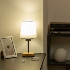 Brilagi - Stolná lampa NUBILA WOOD 1xE27/25W/230V dub/biela