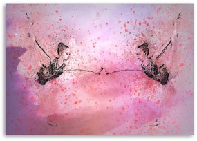 Obraz na plátně Balerína Abstract Pink - 120x80 cm