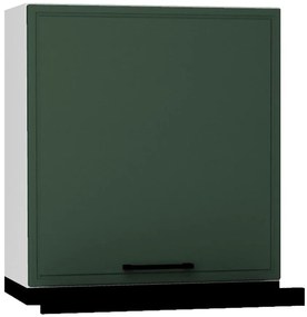 Kuchynská skrinka Emily W60/68 Slim Pl s čiernym digestorom zelená mat