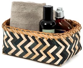 Súprava 3 úložných bambusových košíkov Compactor Natural And Black Bamboo