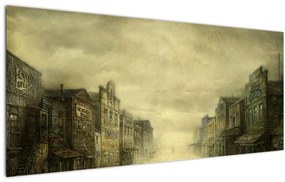 Obraz westernového mestečka (120x50 cm)